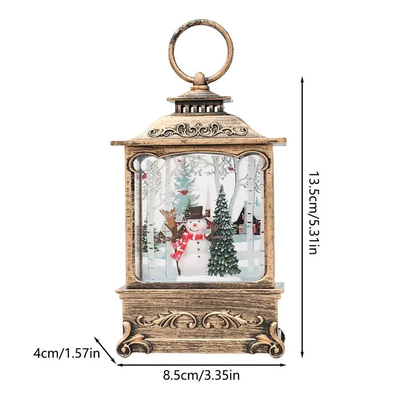 Enchanting Christmas Snow Lantern with Rotating Scene - Image 6