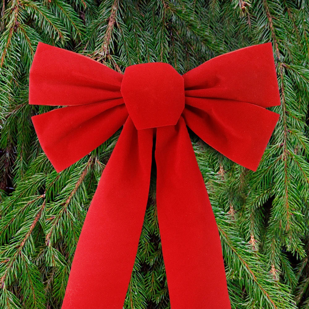 Large Red Velvet Bow for Festive Tree & Wreath - Image 12