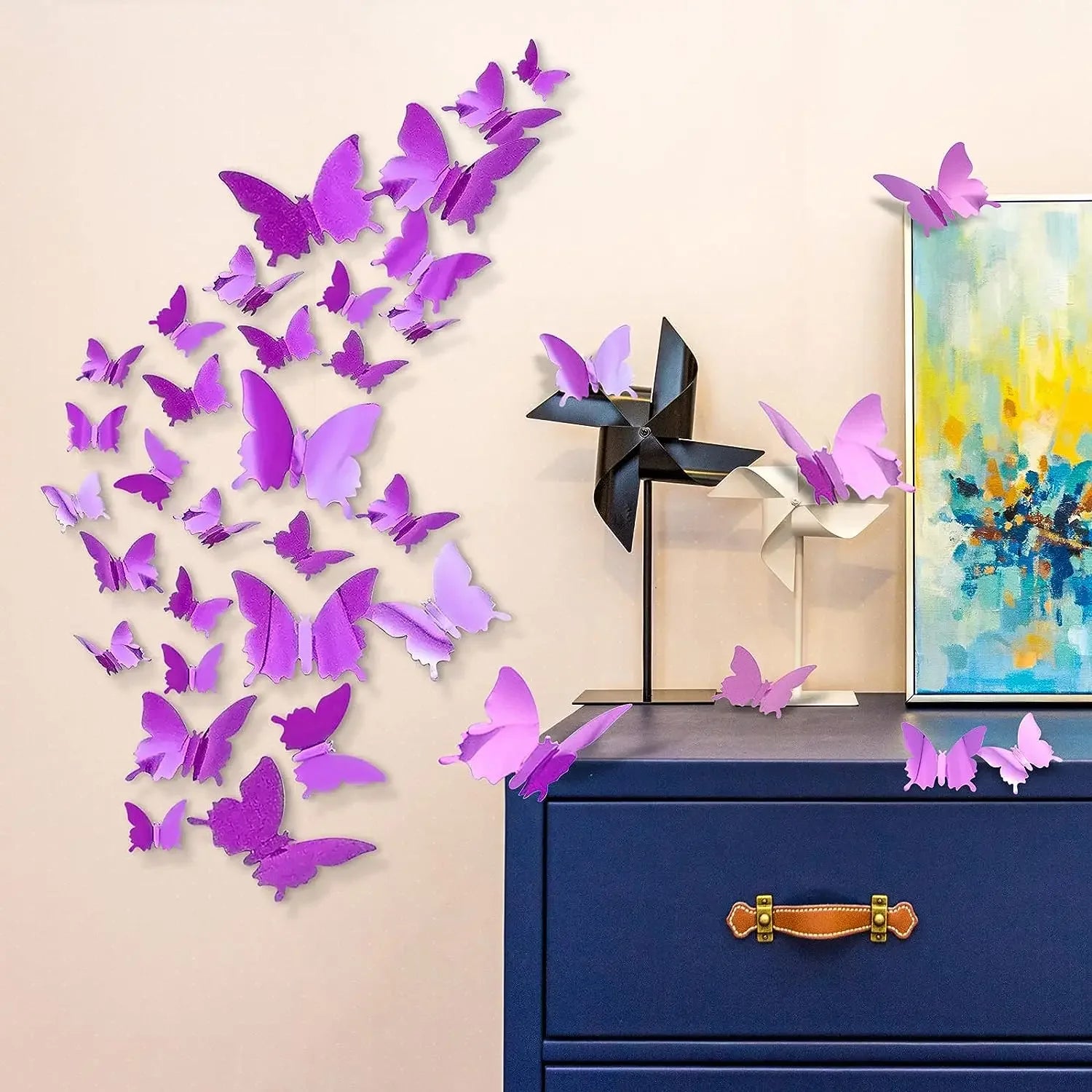 12PC 3D Butterfly Mirror Wall Stickers for Christmas Decor - Image 3