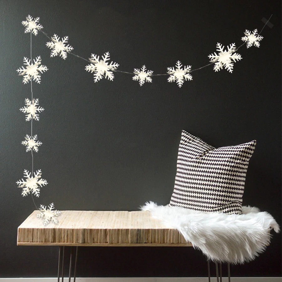 Charming Royal Blue Snowflake Garland for Christmas Decor - Image 30