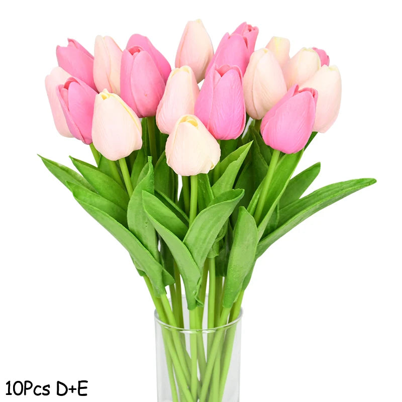 10PCS Real Touch Tulip Bouquet for Holiday Decor - Image 28