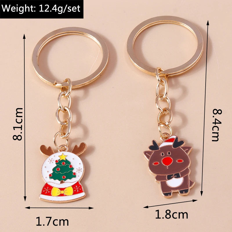Charming Christmas Keychain: Santa & Snowman Duo - Image 94