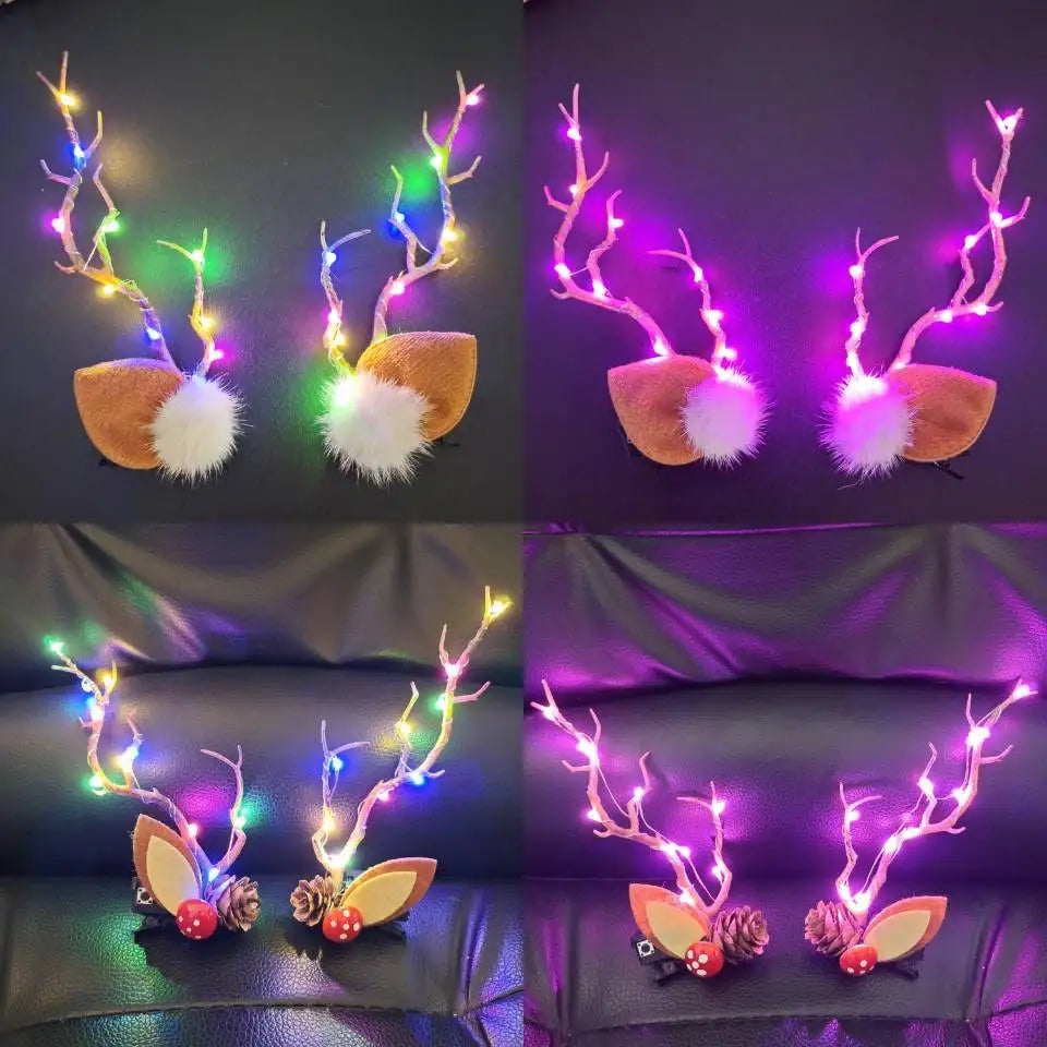 Glowing Christmas Antler Hair Clip for Festive Cheer - Image 10