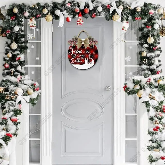Jesus Is The Reason Christmas Door Wreath - Image 6