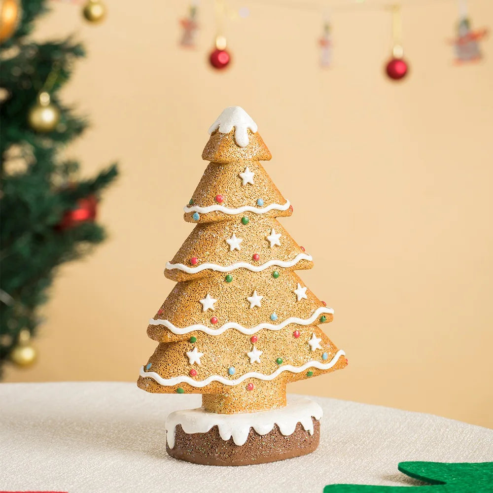 Charming 15cm Gingerbread Christmas Tree Figurine - Image 4