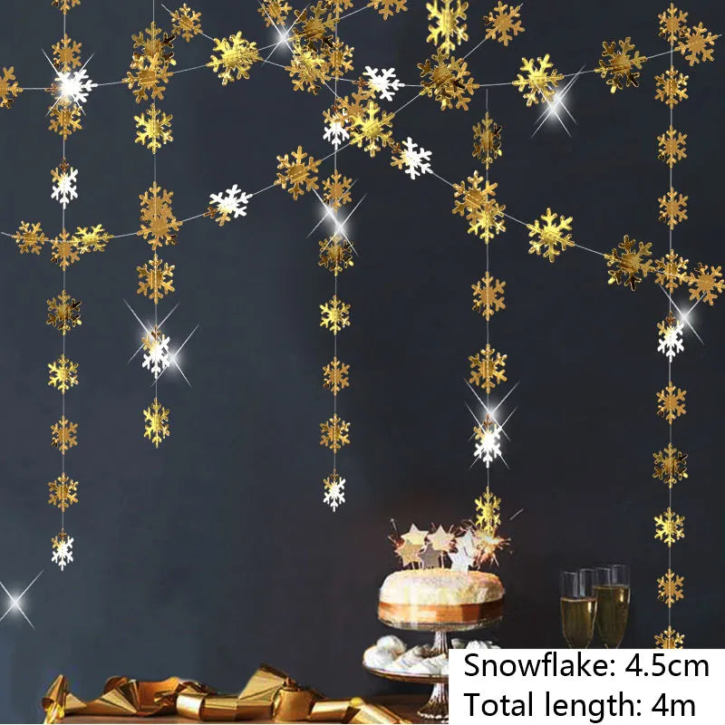 Charming Royal Blue Snowflake Garland for Christmas Decor - Image 4