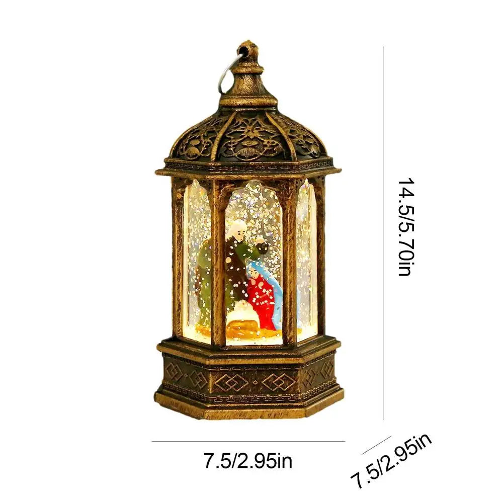 Glittering Christmas Lanterns: Retro Snowman Night Light - Image 8