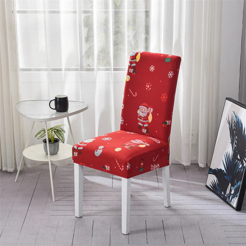 Festive Elastic Chair Covers for Christmas Gatherings - Image 13
