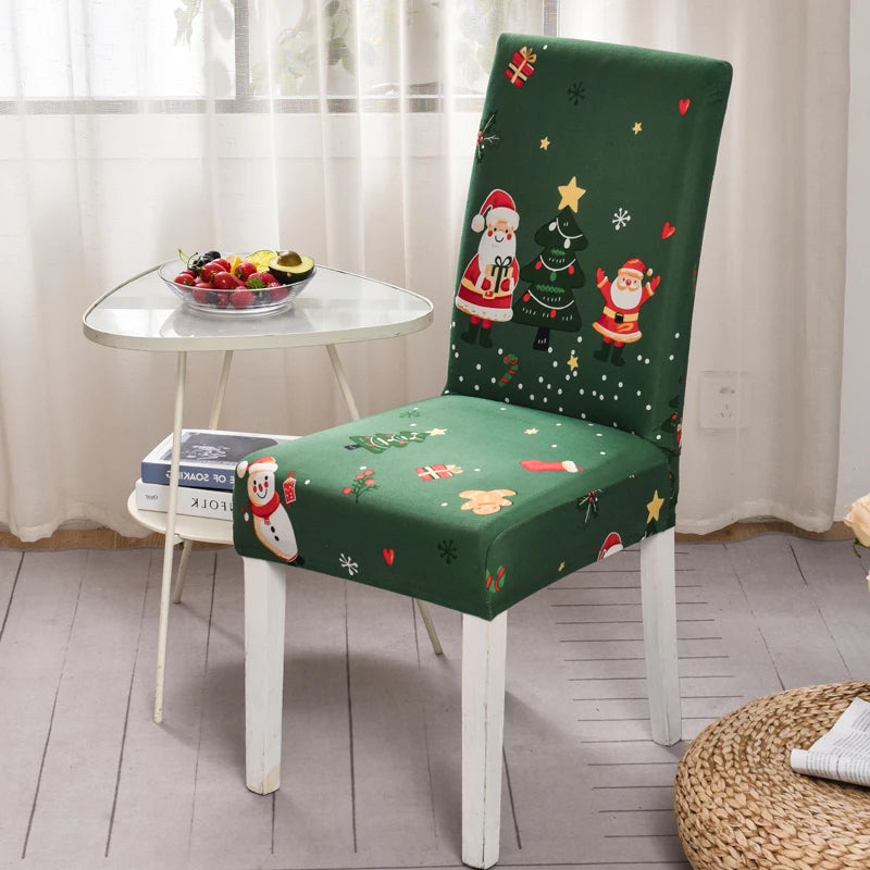 Festive Elastic Chair Covers for Holiday Cheer - Image 13