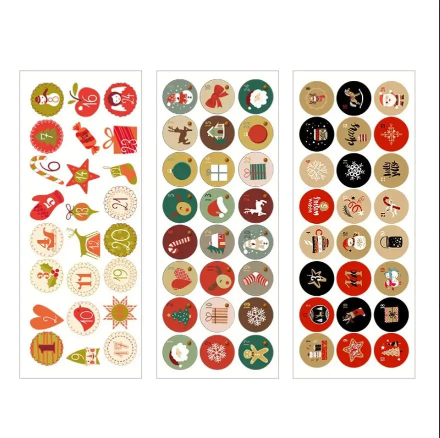 Festive Christmas Advent Calendar Gift Stickers - Image 13
