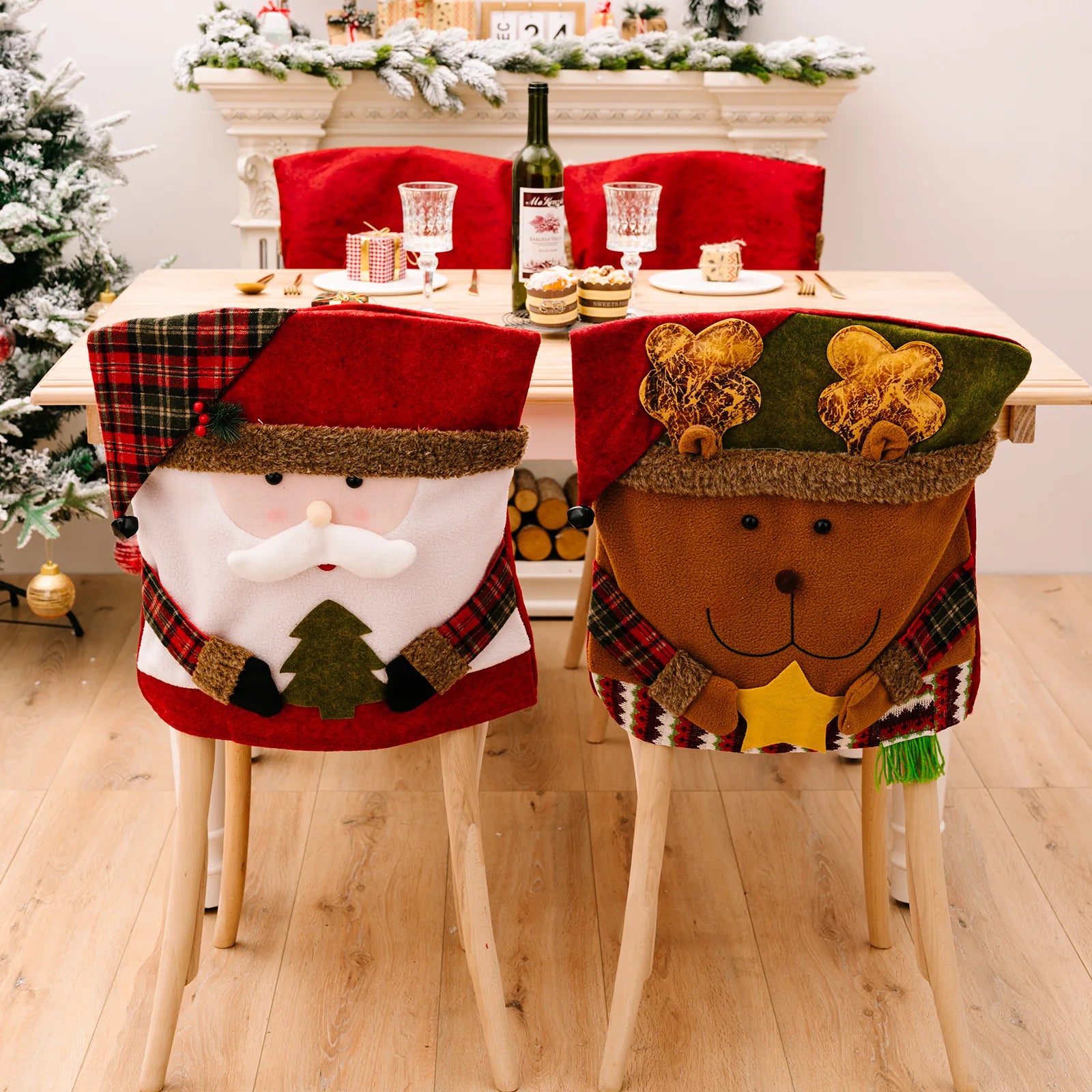 Festive Christmas Chair & Stool Decoration Set - Image 5