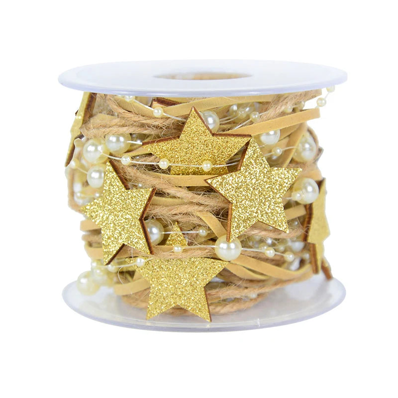 Sparkling Star Bead Christmas Ribbon Decoration - Image 2