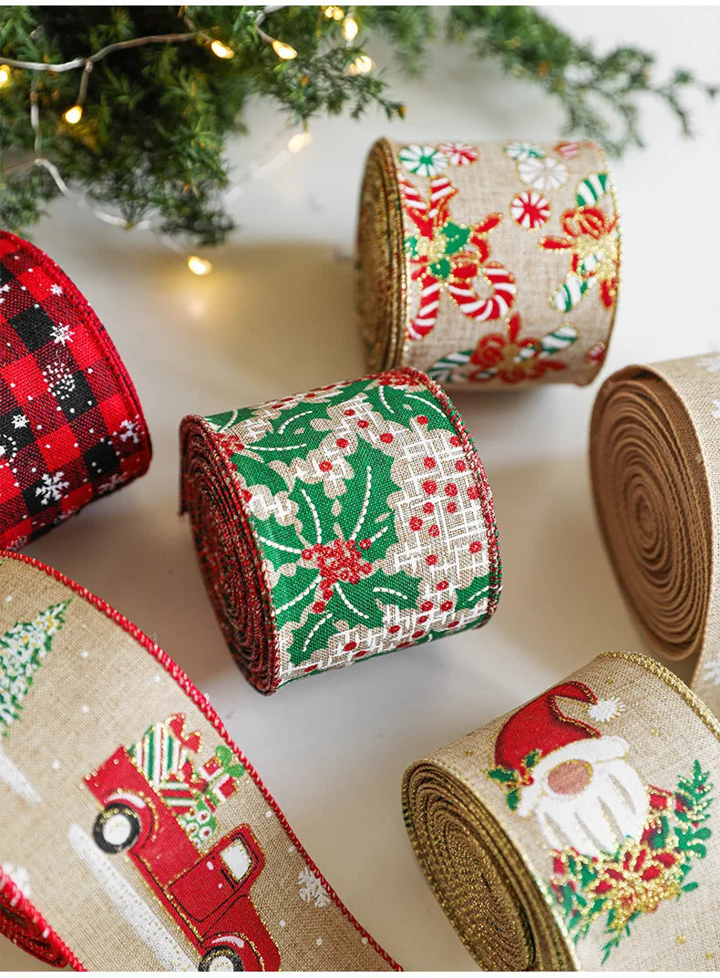 Snowflake Christmas Linen Ribbons for Gift Wrapping - Image 18