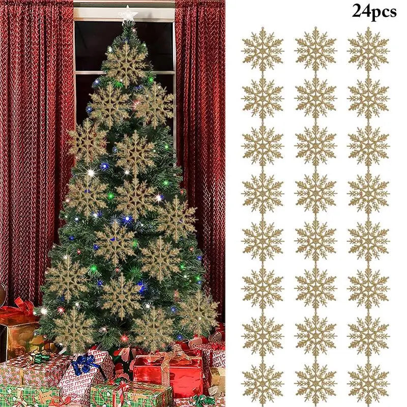 24pcs Snowflakes for Festive Holiday Decor