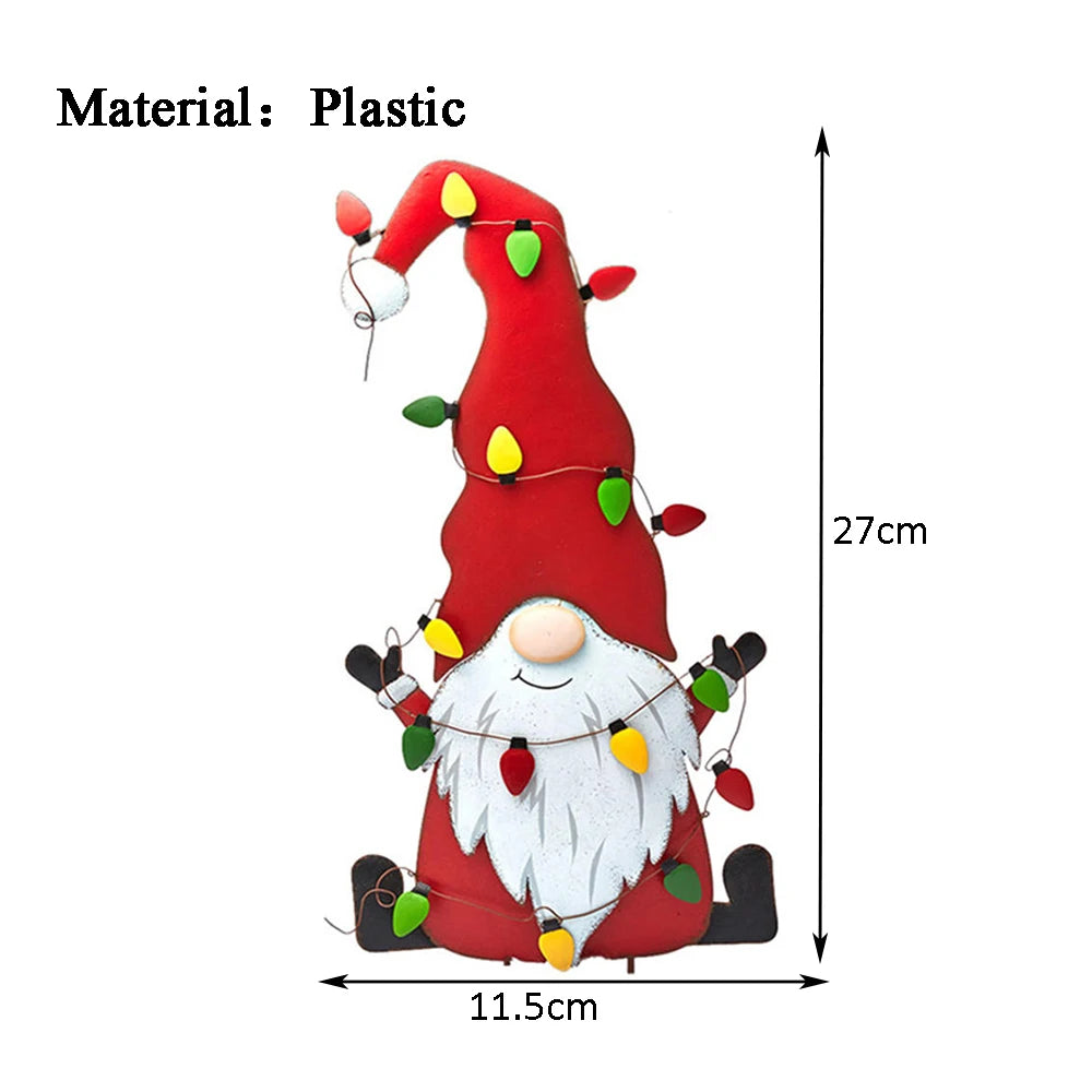 Large Outdoor Metal Gnome Christmas Yard Stake - Image 2