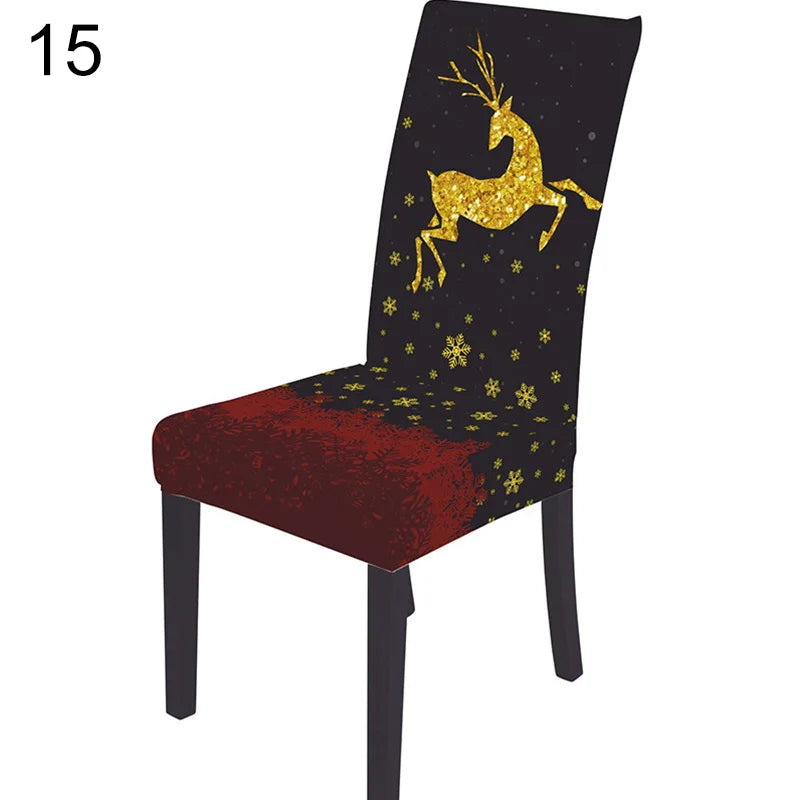 Festive Santa Snowflake Chair Covers for Christmas - Image 4