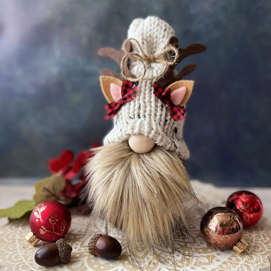 Adorable Faceless Santa Gnome Plush Ornament - Image 10