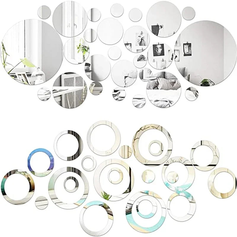 Festive Circular 3D Mirror Wall Decals for Christmas - Image 11