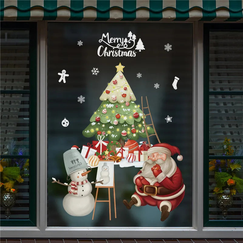 Merry Christmas Window Stickers: Santa & Tree Décor - Image 24