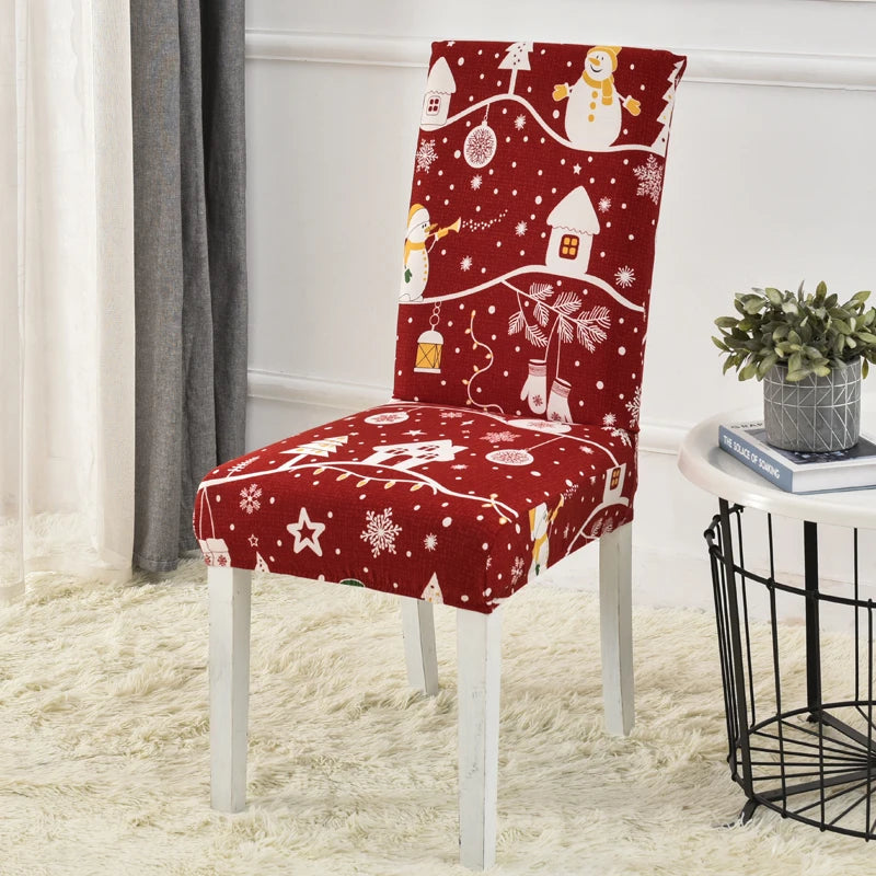 Festive Elastic Chair Covers for Christmas Gatherings - Image 17