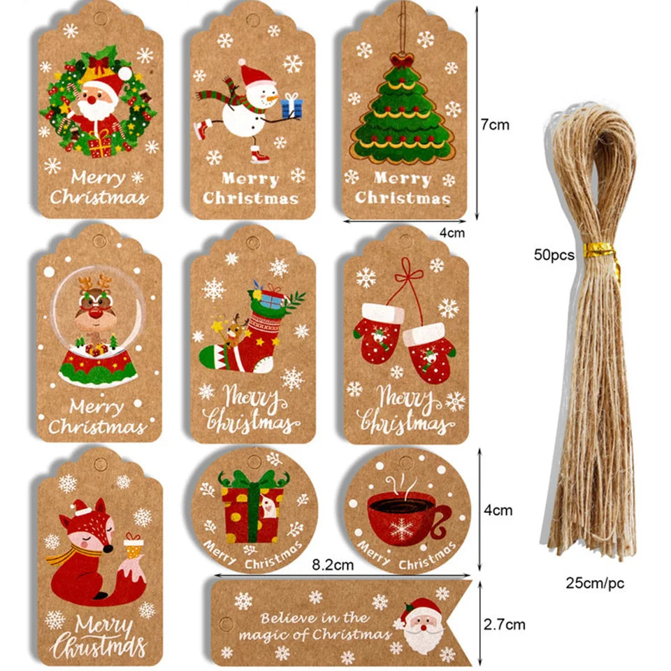 48 PCS Christmas Tree Tags for Gift Wrapping - Image 6