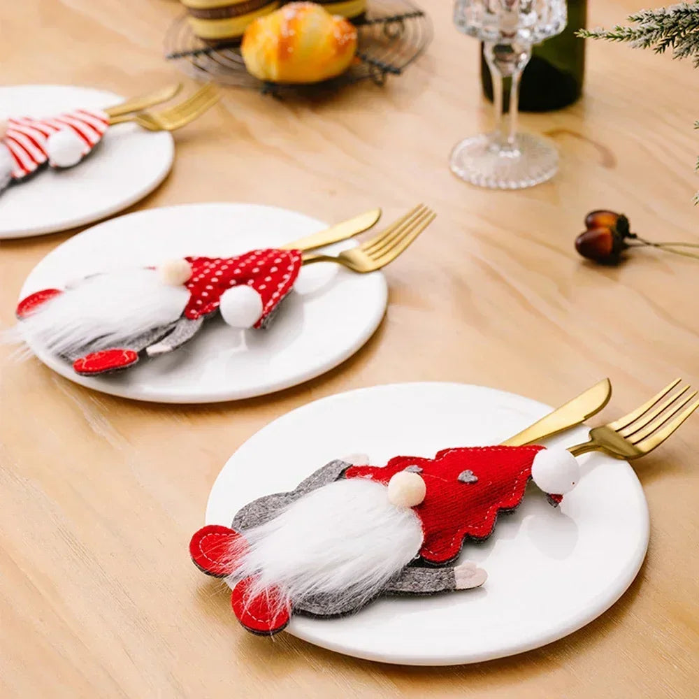 Santa Claus Cutlery Holder - Festive Table Decor - Image 8