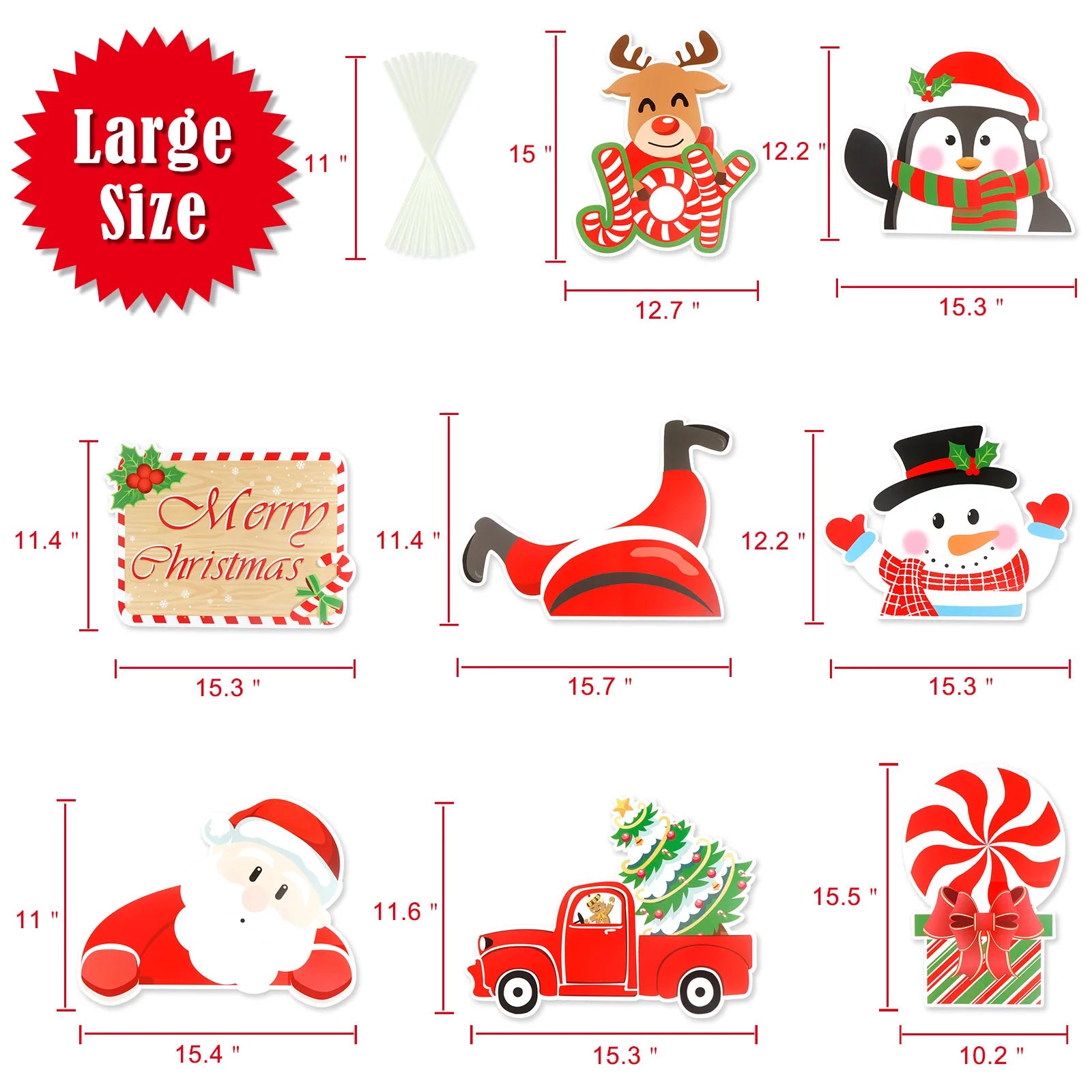 Joyful Christmas Yard Sign Set - 8 Festive Decor - Image 9