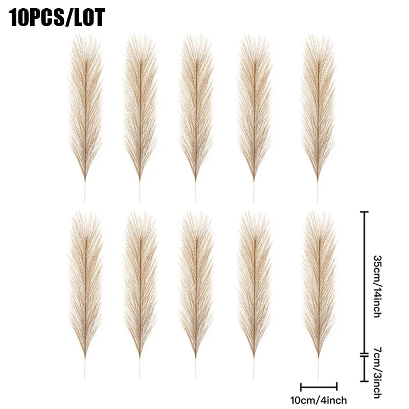 10pcs Faux Pampas Grass Bouquets for Festive Decor - Image 5