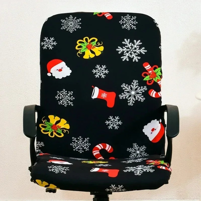 Festive Elastic Christmas Chair Cover – Anti-Slip Design - Image 7