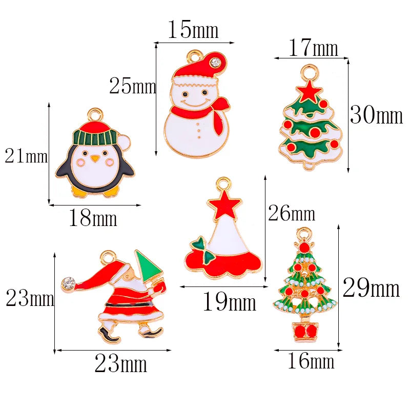 45Pcs Cartoon Christmas Enamel Charms for DIY Jewelry - Image 35