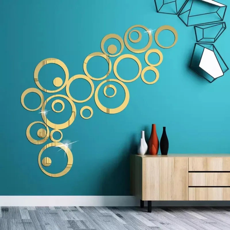 Festive Circular 3D Mirror Wall Decals for Christmas - Image 32