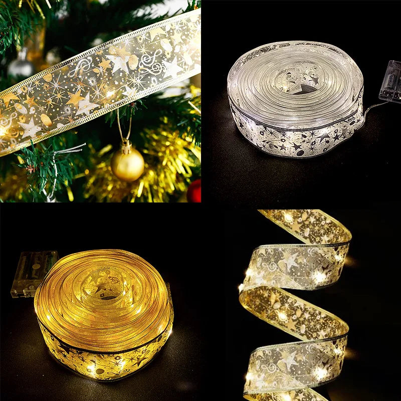 Enchanting Christmas Fairy Light Ribbon Ornaments - Image 7