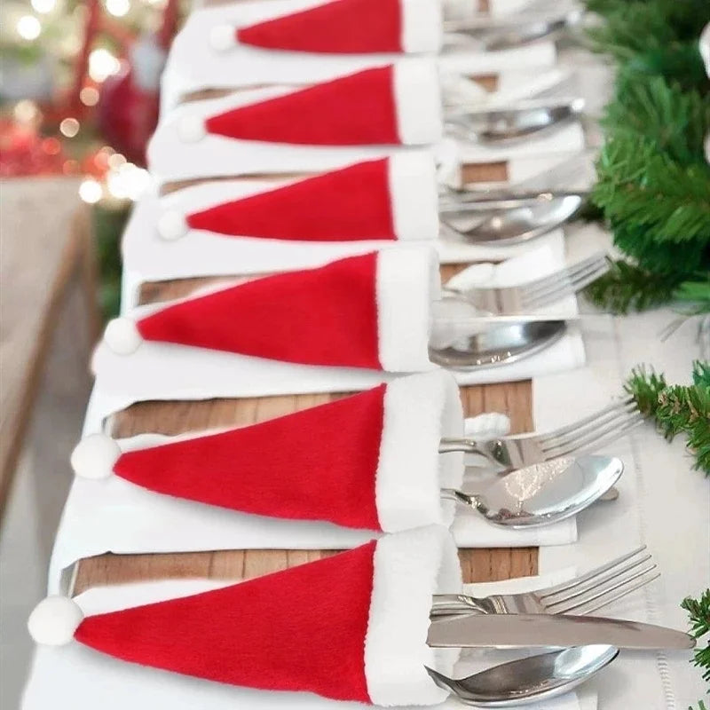 Festive Mini Santa Hat Bottle Covers for Christmas - Image 3