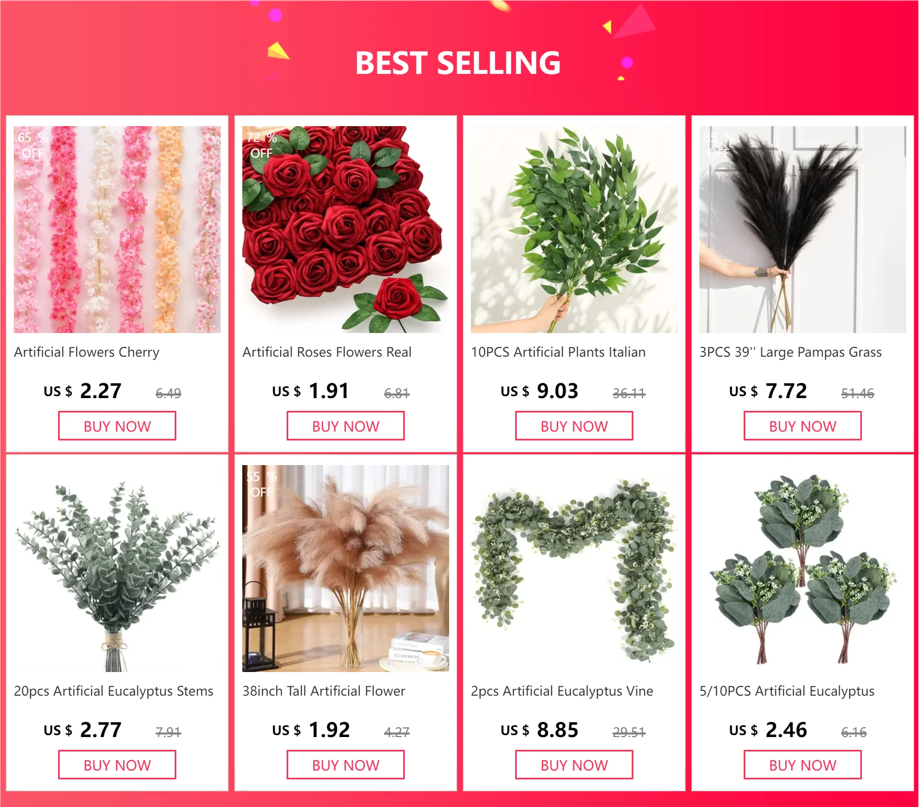 10pcs Faux Pampas Grass Bouquets for Festive Decor - Image 19