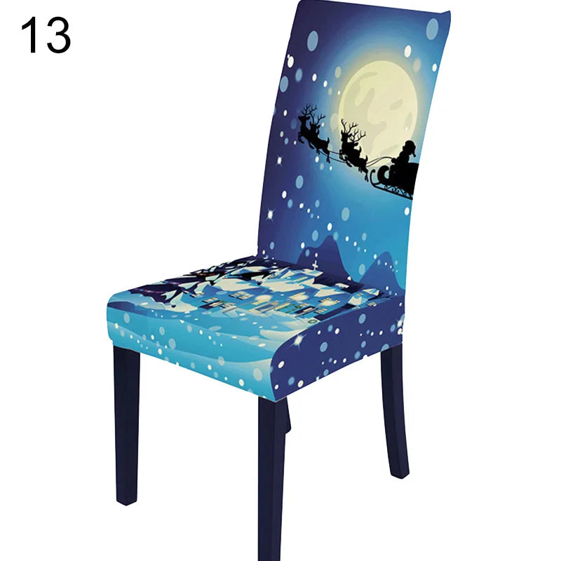 Festive Santa Snowflake Chair Covers for Christmas - Image 11