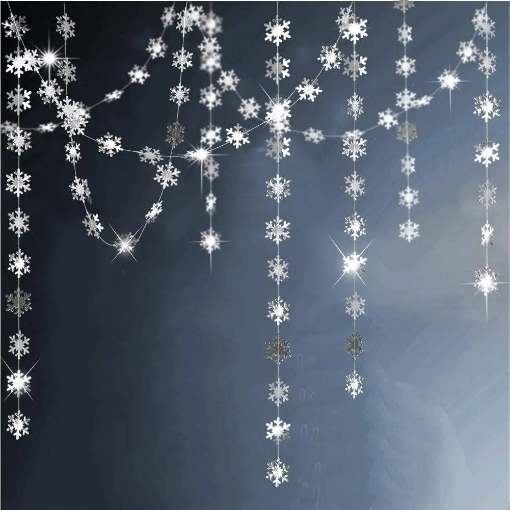 Charming Royal Blue Snowflake Garland for Christmas Decor - Image 16