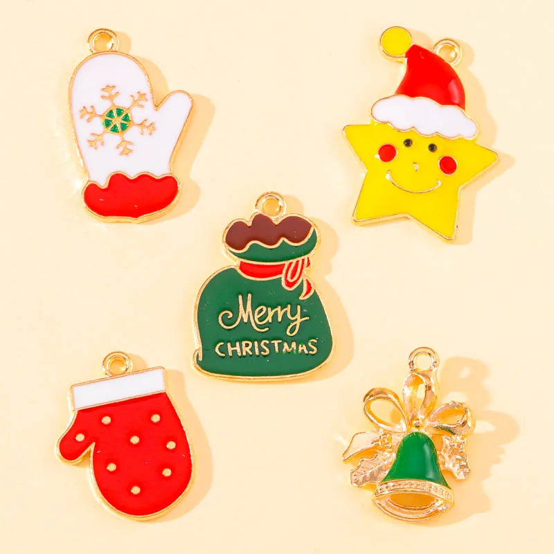 45Pcs Cartoon Christmas Enamel Charms for DIY Jewelry - Image 47