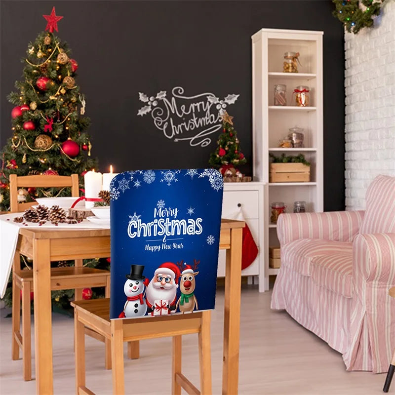 Festive Cartoon Santa & Snowman Chair Covers - Image 19