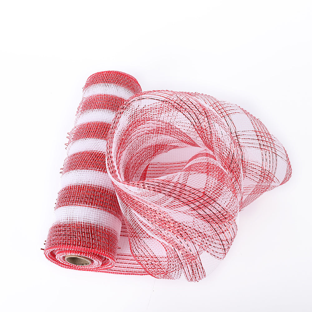 Festive Red & White Stripe Christmas Ribbon - Image 20