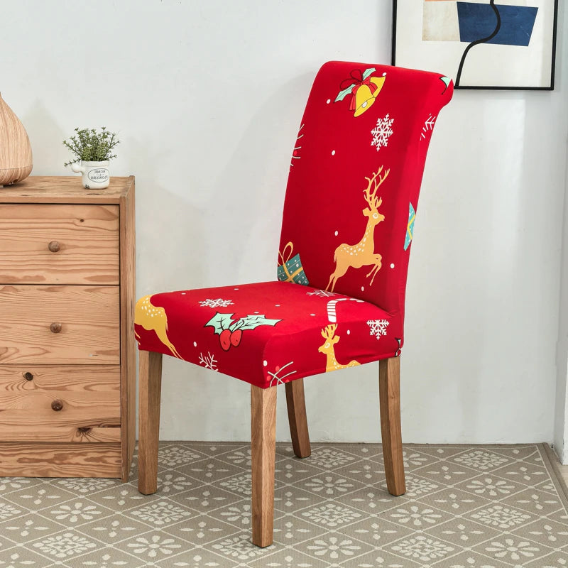 Festive Elastic Chair Covers for Christmas Gatherings - Image 34