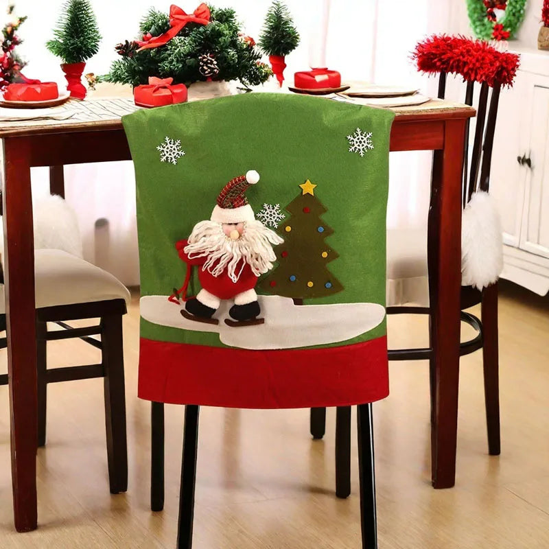 Cozy Christmas Chair Covers: Santa, Snowman & Reindeer - Image 14