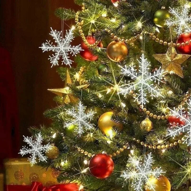 30Pcs Glitter Snowflake Ornaments for Christmas Trees - Image 3