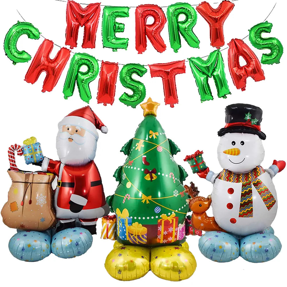 Cheerful Christmas Foil Balloons for Festive Decor