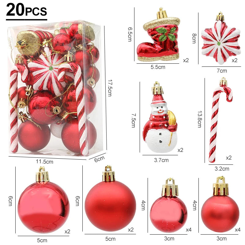 Charming Red Candy Cane Christmas Tree Ornaments Set - Image 16