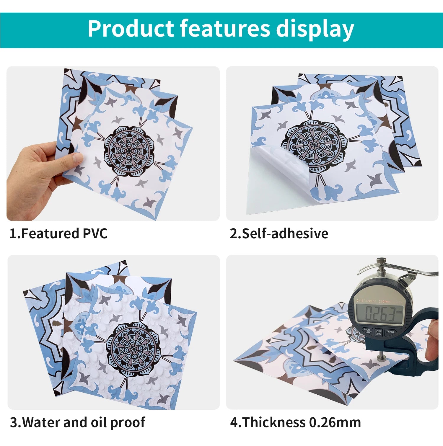 24 Retro Mandala Waterproof Wall Stickers for Christmas - Image 19