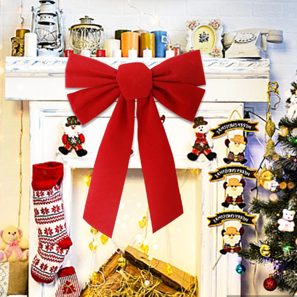 Large Red Velvet Bow for Festive Tree & Wreath - Image 5