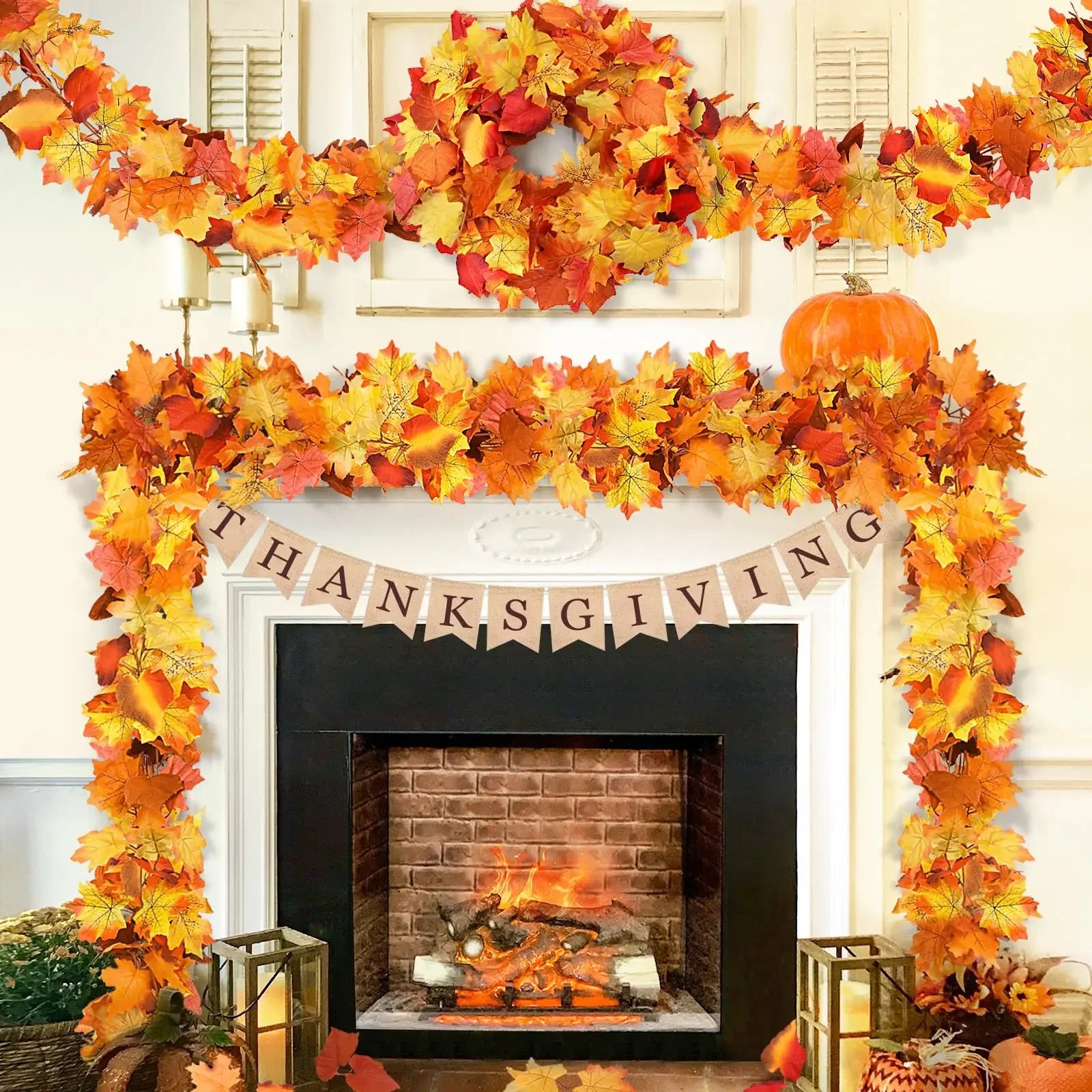 200cm Autumn Maple Leaf Garland for Festive Celebrations - Image 17