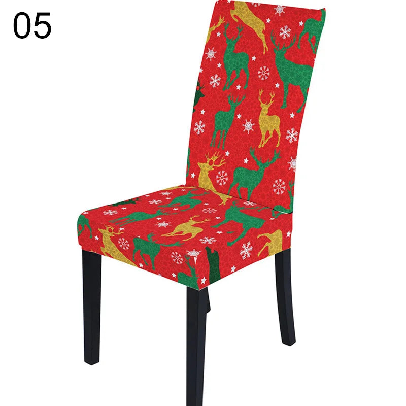 Festive Santa Snowflake Chair Covers for Christmas - Image 25