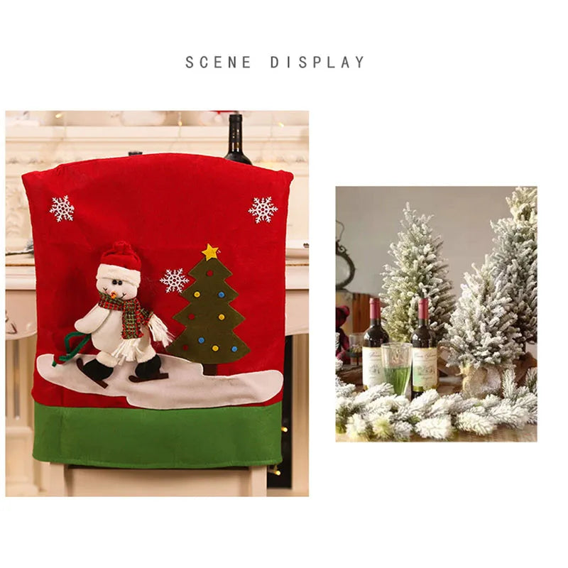 Cozy Christmas Chair Covers: Santa, Snowman & Reindeer - Image 9