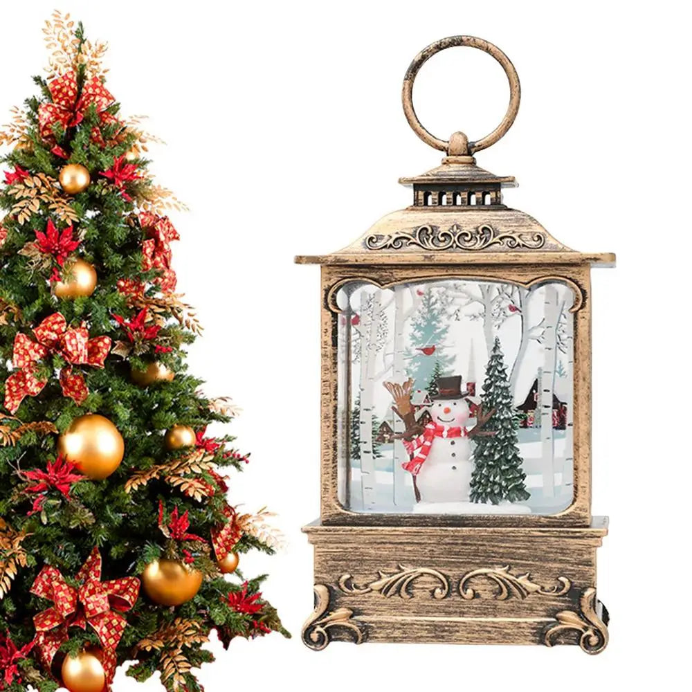 Enchanting Christmas Snow Lantern with Rotating Scene - Image 14